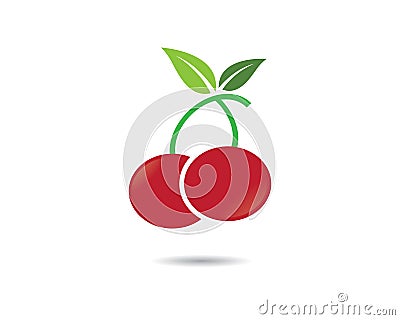Cherry logo template vector icon Vector Illustration