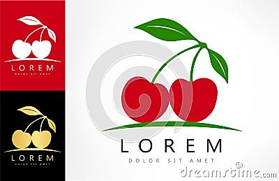 Cherry logo vector Vector Illustration