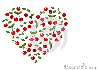Cherry love tree fruits coloring colorful for childreen vector illustration design Vector Illustration