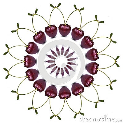 Cherry mandala Stock Photo