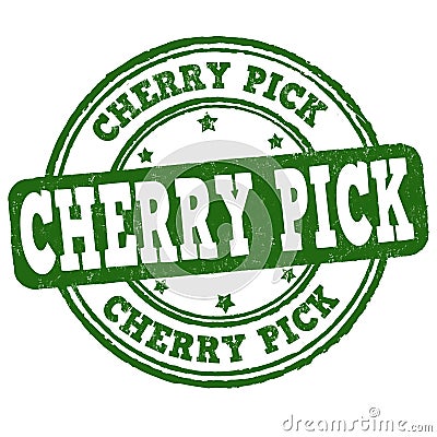 Cherry pick grunge rubber stamp Vector Illustration