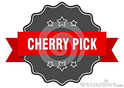 cherry pick label Vector Illustration