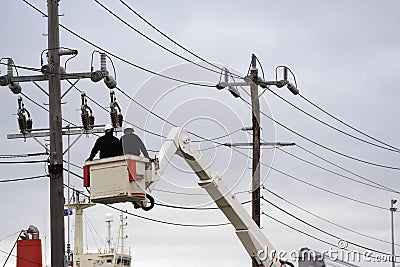 Cherry picker Stock Photo