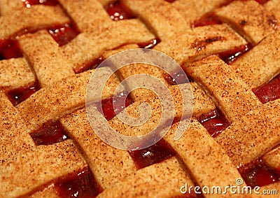 Cherry Pie with Lattice Top Stock Photo