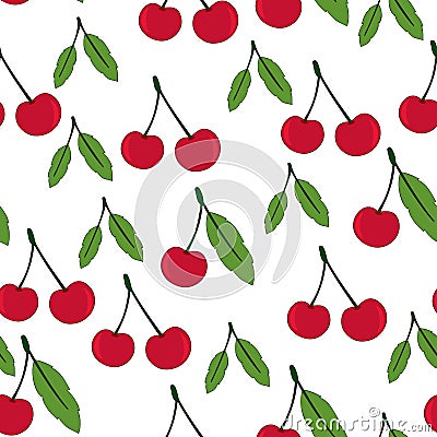 Cherry seamless Vector Illustration