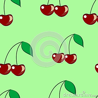 Cherry seamless Vector Illustration