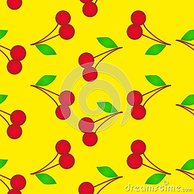 Cherry seamless background Vector Illustration