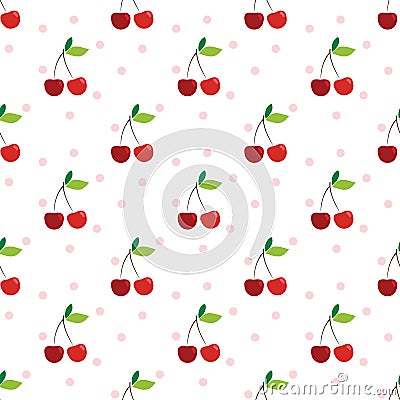 Cherry seamless pattern. Vector Illustration