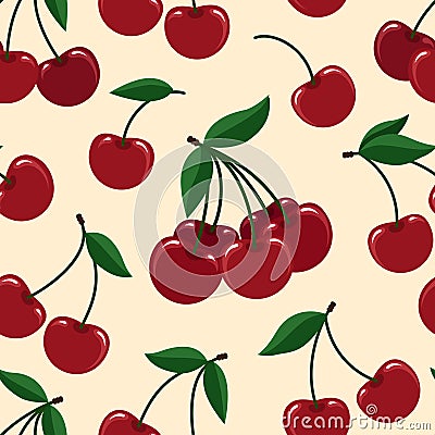 Cherry seamless pattern Vector Illustration