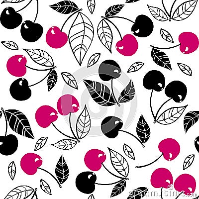 Cherry seamless pattern Vector Illustration