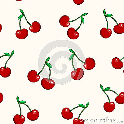 Cherry seamless pattern Vector Illustration