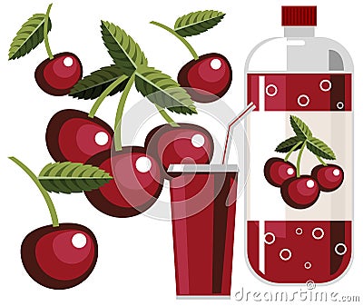 Cherry soda Vector Illustration