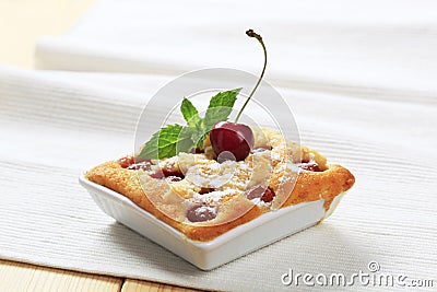 Cherry sponge cake Stock Photo