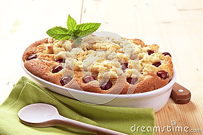 Cherry sponge cake Stock Photo