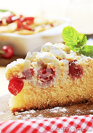 Cherry sponge cake Stock Photo