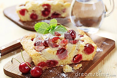 Cherry sponge cake Stock Photo