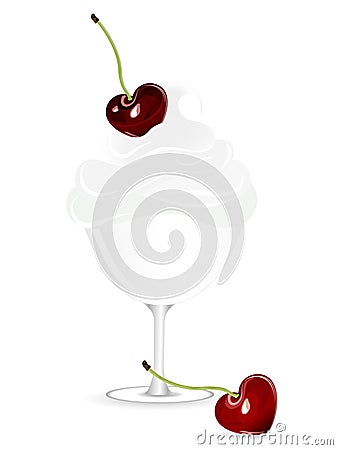 Cherry sundae Vector Illustration