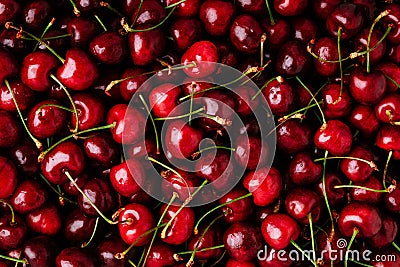 Cherry. Sweet Cherries background. Ripe Sweet Red Cherries Stock Photo