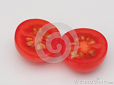 Cherry Tomato Cut In Half Stock Photo