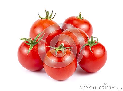 Cherry tomatoes isolated over white background Stock Photo