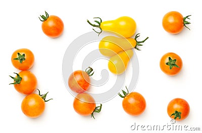 Cherry Tomatoes Isolated On White Background Stock Photo