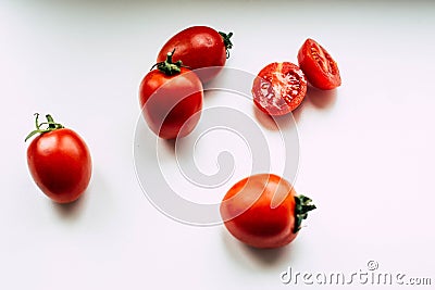 Tomatoes on a white background Stock Photo