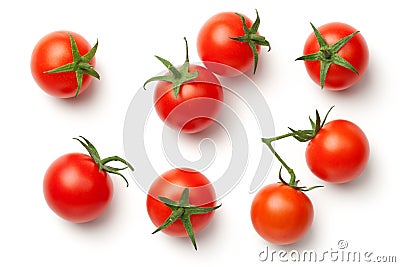 Cherry Tomatoes on White Background Stock Photo