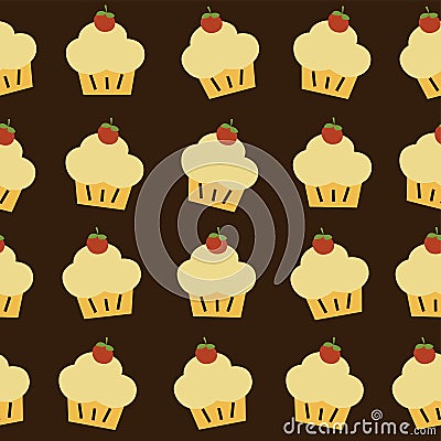 Cherry top cupcake theme Vector Illustration