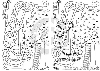 Cherry tree maze Vector Illustration