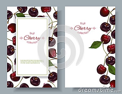 Cherry vertical banners Vector Illustration