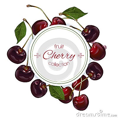 Cherry vertical banners Vector Illustration