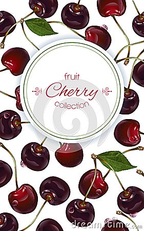 Cherry vertical banners Vector Illustration