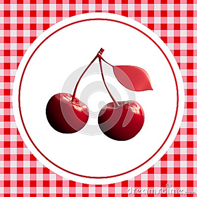 Cherry on a white plate Stock Photo