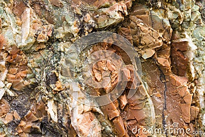 Chert layers closeup at Rainbow Rock, Oregon Stock Photo