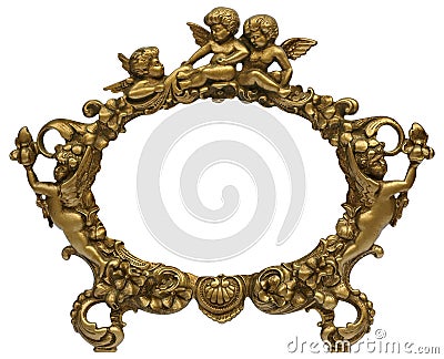 Cherub Gold Picture Frame Stock Photo