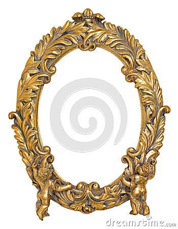 Cherub Gold Picture Frame Stock Photo