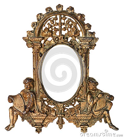 Cherub Gold Picture Frame Stock Photo