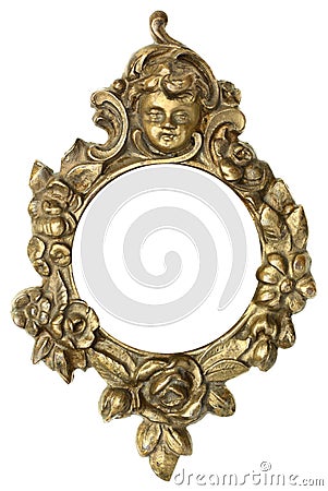 Cherub Gold Picture Frame Stock Photo