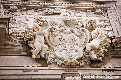 Cherub statue lisbon Stock Photo