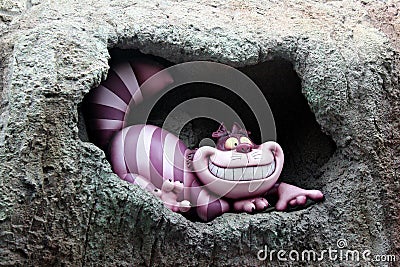 Cheshire Cat, Disneyland. Editorial Stock Photo