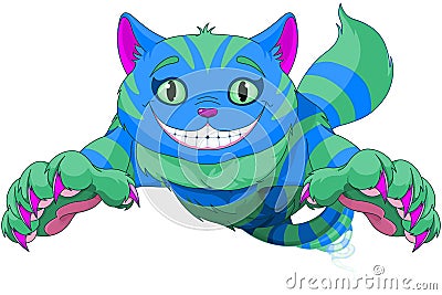 Cheshire Cat jumping Vector Illustration