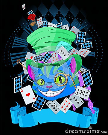 Cheshire Cat in Top Hat design Vector Illustration