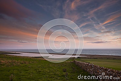 Chesil beach and Abbotsbury Stock Photo