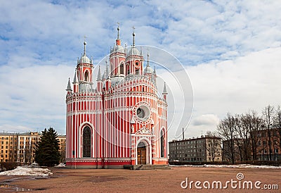 Chesme Church in St. Petersburg Stock Photo