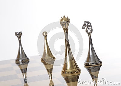 Chess pieces on chessboard Stock Photo