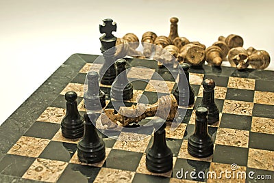 Fall of the Crown: Checkmate Achieved [Chess] Stock Photo
