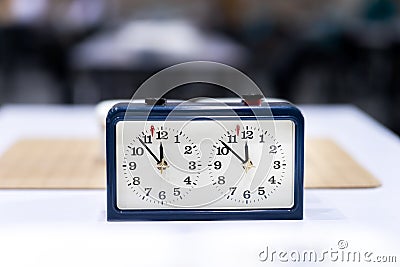 Chess clock - timer countdown clock on table Stock Photo