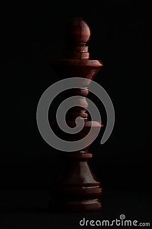Chess. Black Queen on black background. Stock Photo