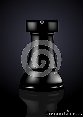 Chess Black Rook - Vector Illustration Vector Illustration