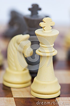 Chess board with chess pieces Stock Photo